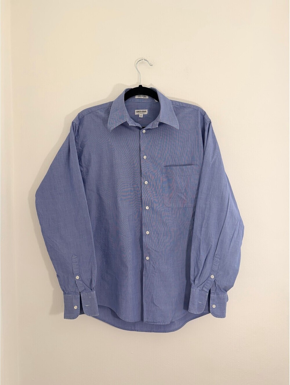 Giorgio Armani Le Collezioni Blue Cotton Dress Shirt 15 34/35 Made in Italy
